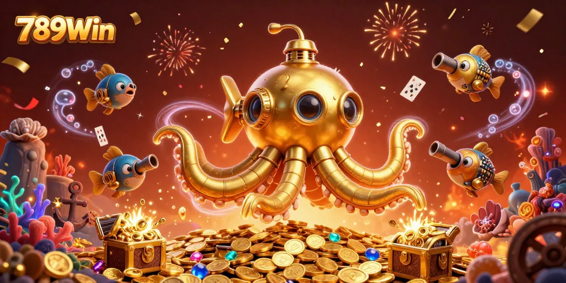 Experience the thrill of winning big at 789Win with immersive 3D underwater casino adventures featuring golden kraken and treasures.