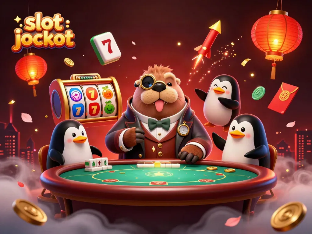 Experience the thrill of hitting a slot jackpot with this vibrant 3D casino scene.