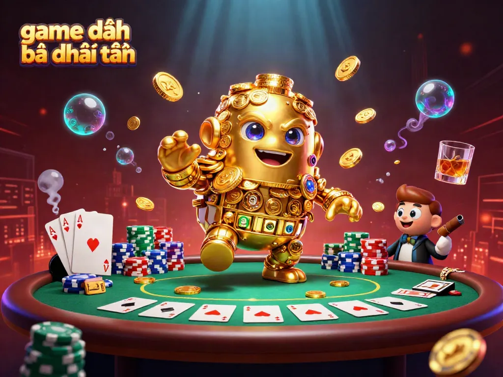 Experience the excitement of game đánh bài đổi thưởng with vibrant casino elements and graphics.