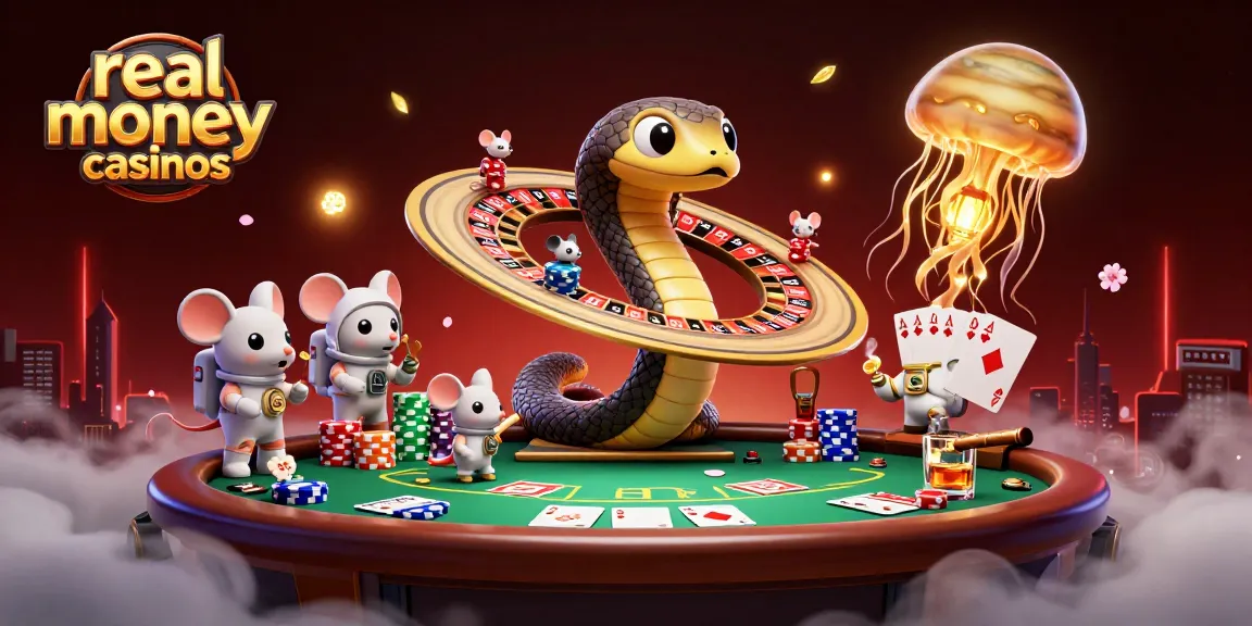Experience thrilling real money casinos with a cosmic twist in this vibrant 3D illustration.