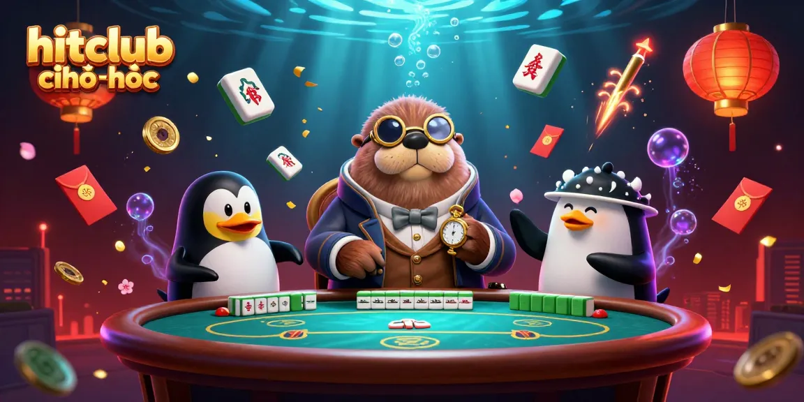 Engage with hitclub chính thức at this vibrant underwater casino scene filled with charming characters.