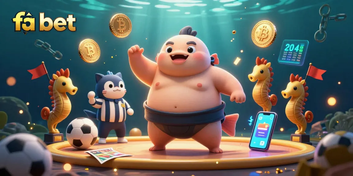 fa bet with a lively underwater scene featuring a puffed fugu and sports betting elements