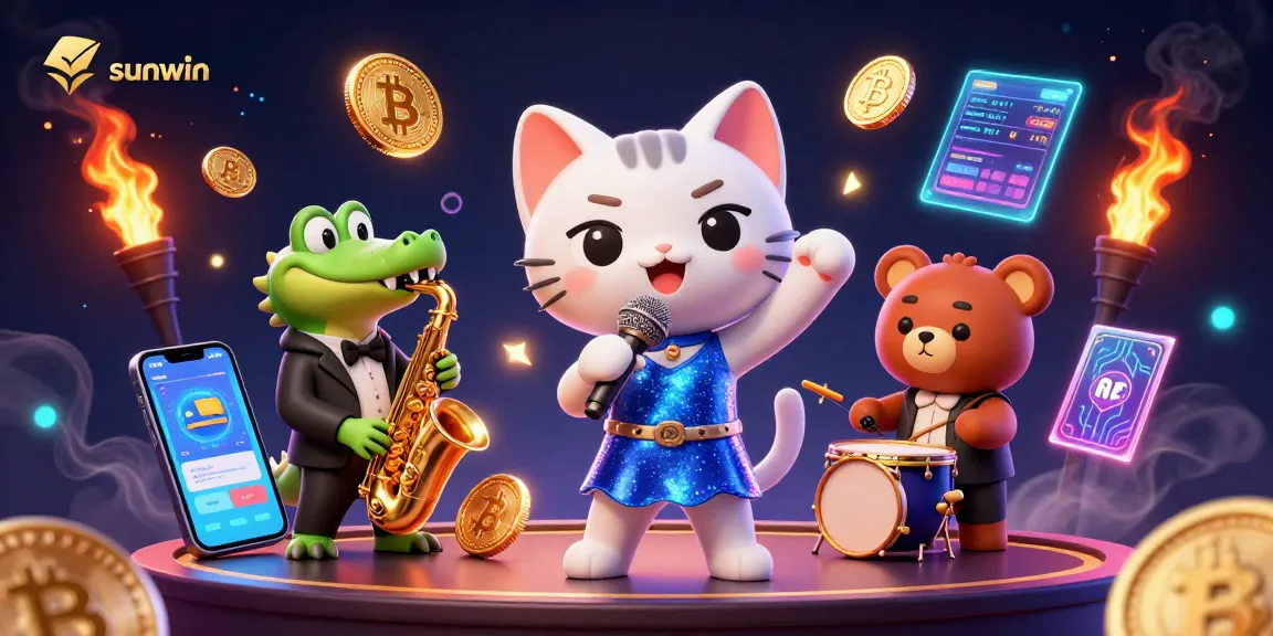 Engage in thrilling casino gaming with the vibrant sunwin entertainment stage illustration.
